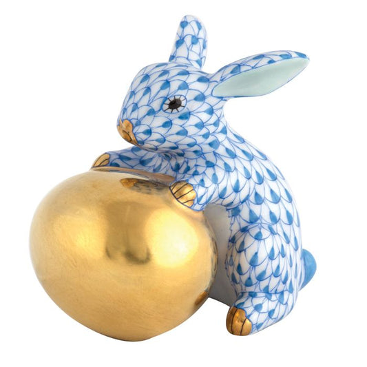 Bunny with Golden Egg - Blue