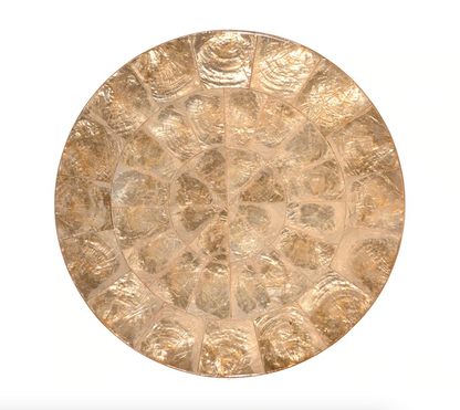 KSB Round Capiz Shell Placemat - Champagne 15"