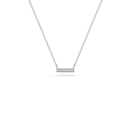 Sylvie Rose Small Bar Necklace 16" - 14kt White Gold