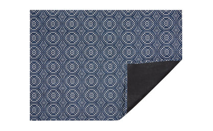 Overshot Woven Floor Rug - Small 23x36 - Denim
