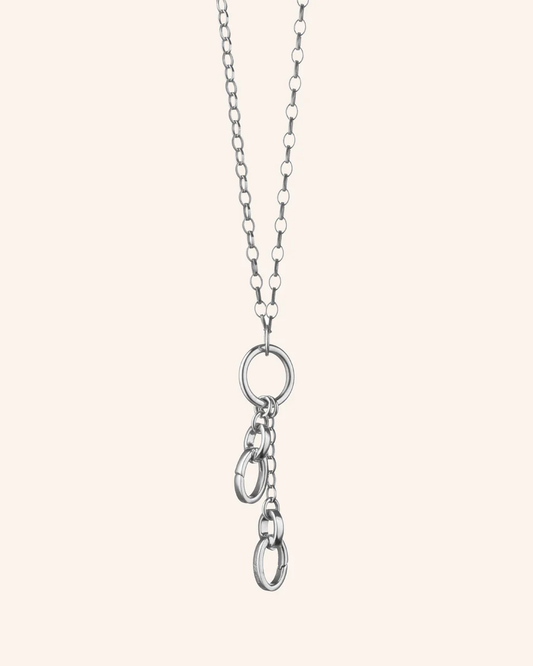 MRK "DYO" Sterling Silver Short Charm Chain Necklace W/ 2 Charm Stations - 22"