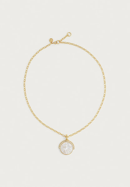 Pegasus - Pearl Coin Pendant Necklace