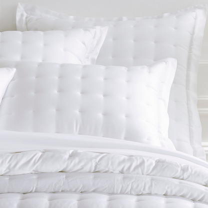 PCH Silken Solid - White Puff - Euro Sham 26x26