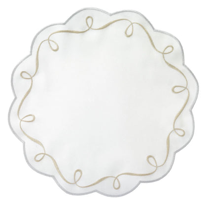 Ribbon Twirl Placemat - Gold & Silver