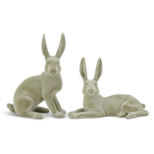 Green Velvet Bunnies (Set of 2)