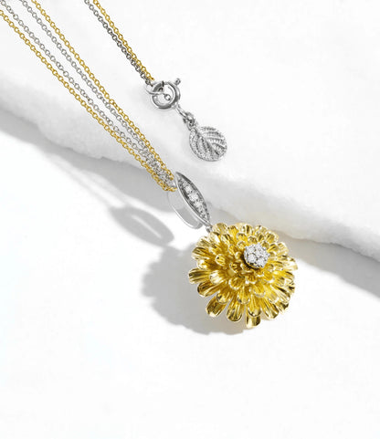 MAR-N Dandelion Flower Necklace 18K&SS