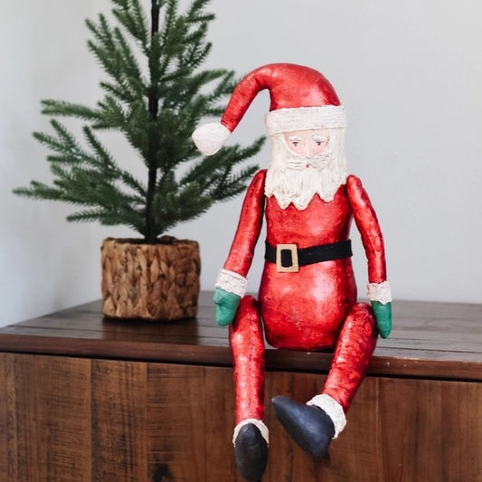 DEK Canvas Sitting Santa (MET/RD) 12"