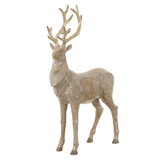 ASF Glittered Standing Reindeer - Champagne - 17"