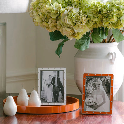 Locket Frame in Silver & Orange - 5x7