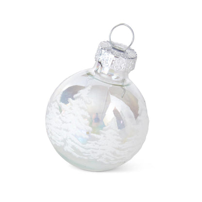 KKI Mini 1" Clear Iridescent Tree Glass Ornaments - (Box of 16)