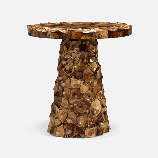 Elmira Coconut Shell Side Table 24"Dx24"H