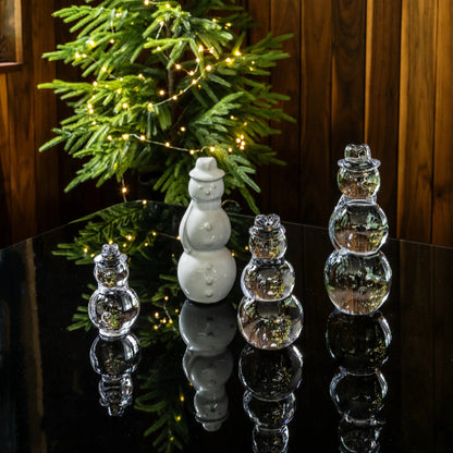 Glass Snowman Figure - Small