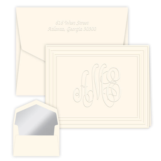 Personalized - Classic Frame Monogram Note - Embossed