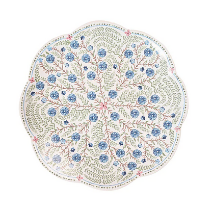 JLK Villa Seville - Chambray - Scalloped Salad Plate 9.5"