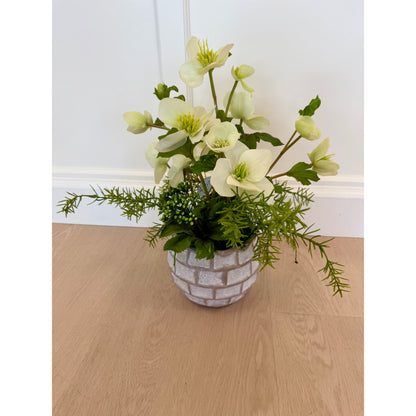 White Hellebores Floral Arrangement 16"H13"W
