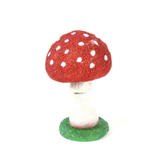 CFC Red Glitter Mushroom Cachette 7.25"