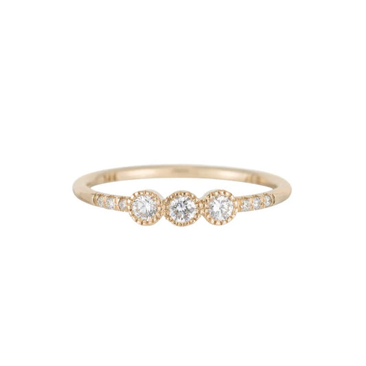 JKD R - 3 Bezel Diamond Equilibrium Ring; 14kt YG; 7