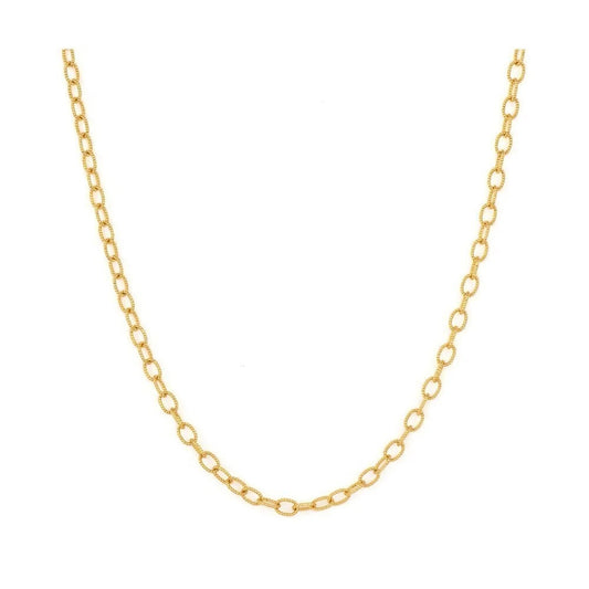 TSJ N - Classic Medium Textured Oval Chain, 14KTY, 22"
