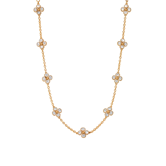 Berry - Clover Double Sided Necklace - 16" - MOP