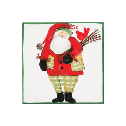 Old St. Nick - Trivet - Santa with Wood Pile 8"