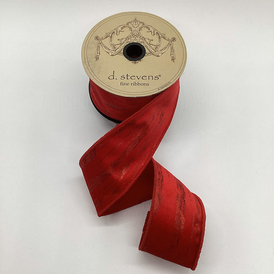 Limestone Suede Ribbon - Scarlet 2.5" X 10yds