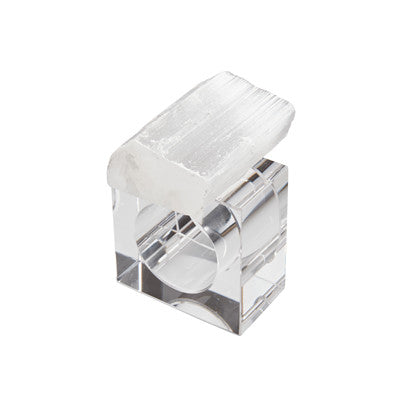 SRO Selenite Napkin Ring - Set of 4