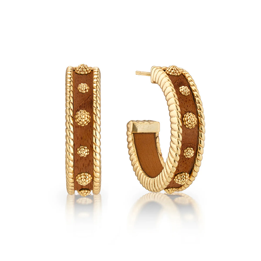 Berry - Medium Hoop Earrings - Teak