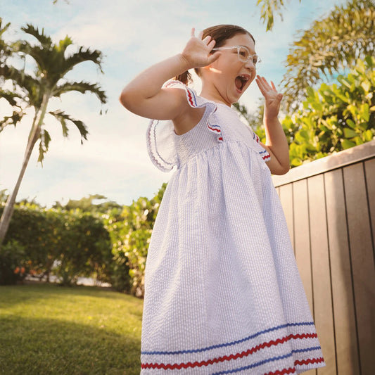 Seersucker Stripe - Flutter Dress