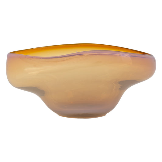 KVD Huxley Amber Art Glass Bowl 16"