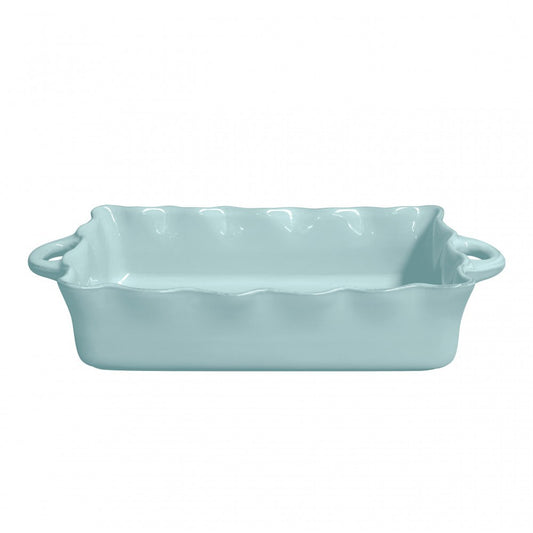 Cook & Host - Robin's Egg Blue - Large Rectangle Ruffle Baker 17"