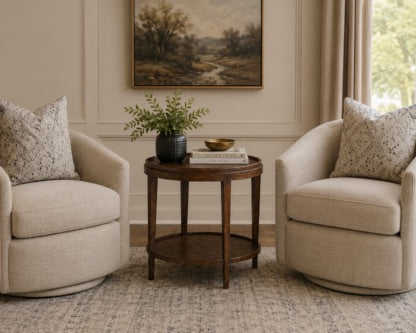 Liz Round Side Table Large - Country Finish