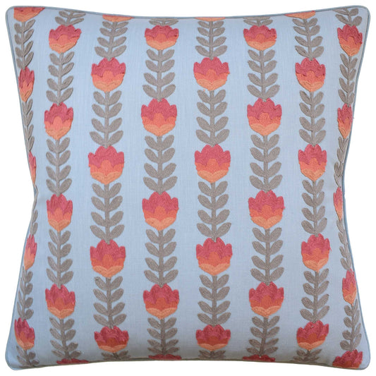 Avelie Blossom Pillow - Sienna/Sky - 22 X 22