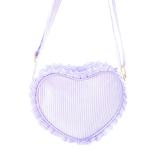 Heart Purse - Seersucker Lavender