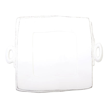 VTR Lastra - White - Handled Square Platter 16.25"