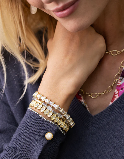 Sparkle Tila Stretch Bracelet - Crystal