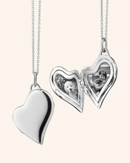 MRK Slim Sterling Silver Heart Locket Necklace