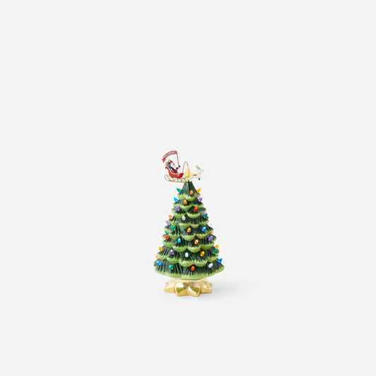 Santa/Reindeer Revolving Christmas Tree W/LED Lights