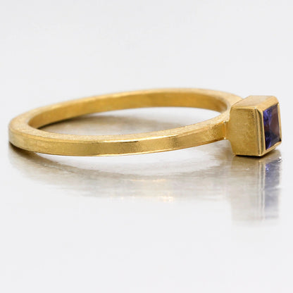 Square Purple Sapphire Stacking Ring