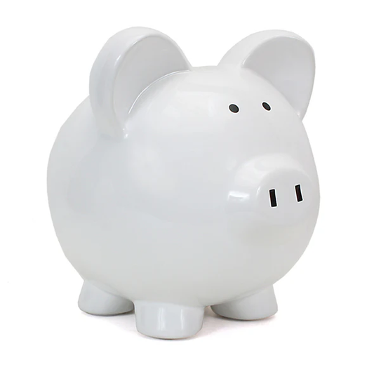 White Big Ear Pig Bank