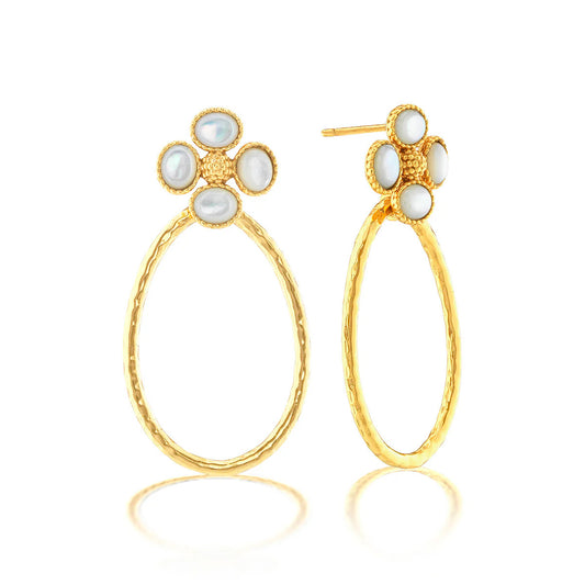 CDW E Berry - Clover Teardrop Earrings MoP