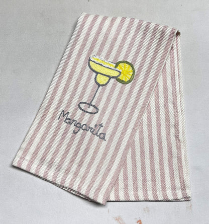 Embroidered Margarita Pale Pink Pomelo Kitchen Towel