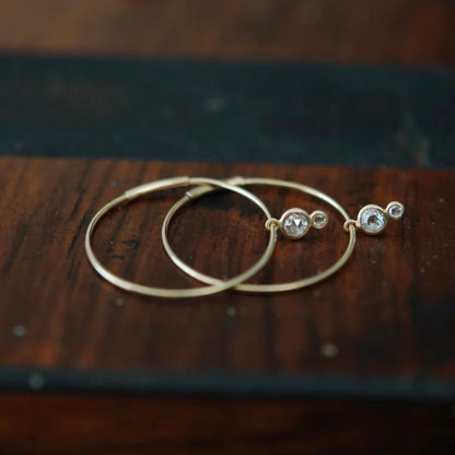 No. 345 Diamond Double Drop Hoops