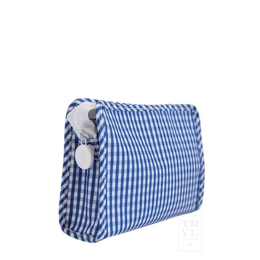 Roadie - Small Zip Pouch - Gingham - Royal