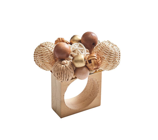 KSB Java Beaded Napkin Ring in Natural