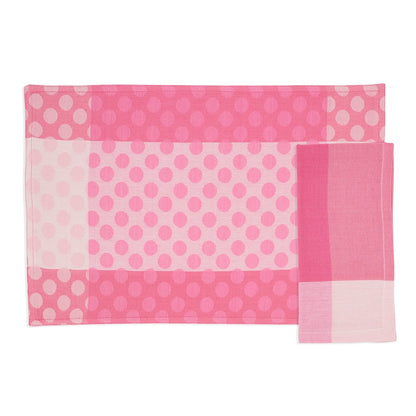 SRO Polka Dot Placemat & Napkin - Fushcia - Set/8