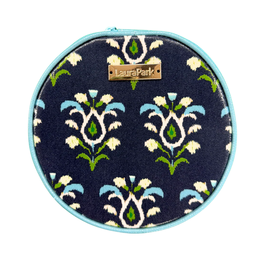 LPK Rosemary Indigo - Round Jewelry Case