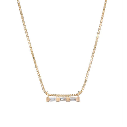 JKD N - 3 Baguette Necklace; 14kt YG