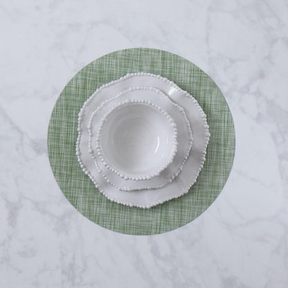 Vida - In/Out Woven Round Placemat - Green - Set/4