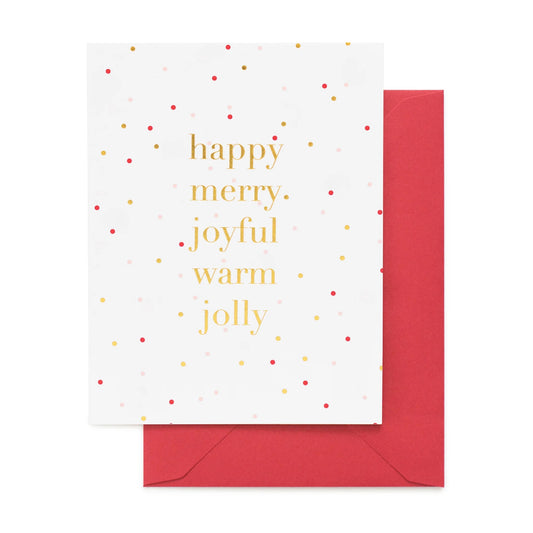Happy Merry Joyful Boxed Cards - Set of 6