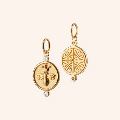 "Queen Bee" 18K Gold Charm with Diamonds